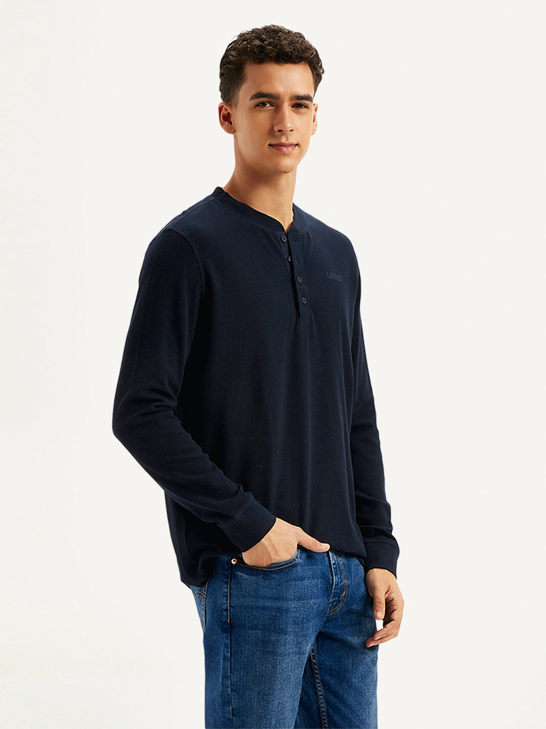 Men's Textured Slim Fit T-Shirt - Side View