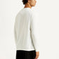 Men's Solid White Henley Neck T-shirt - Back View