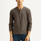 Men's Solid Brown Henley Neck T-shirt - Styleshot View