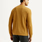 Men's Solid Mustard Henley Neck T-shirt - Back View