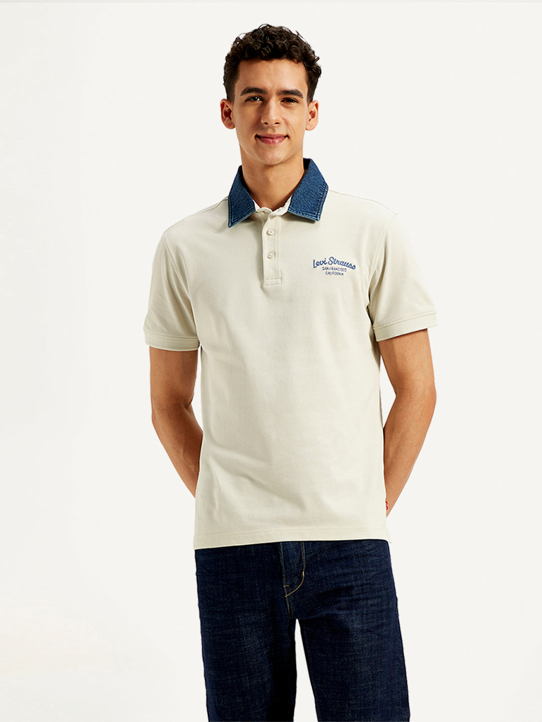 Men's Typographic Print Slim Fit Polo T-Shirt - 20 View