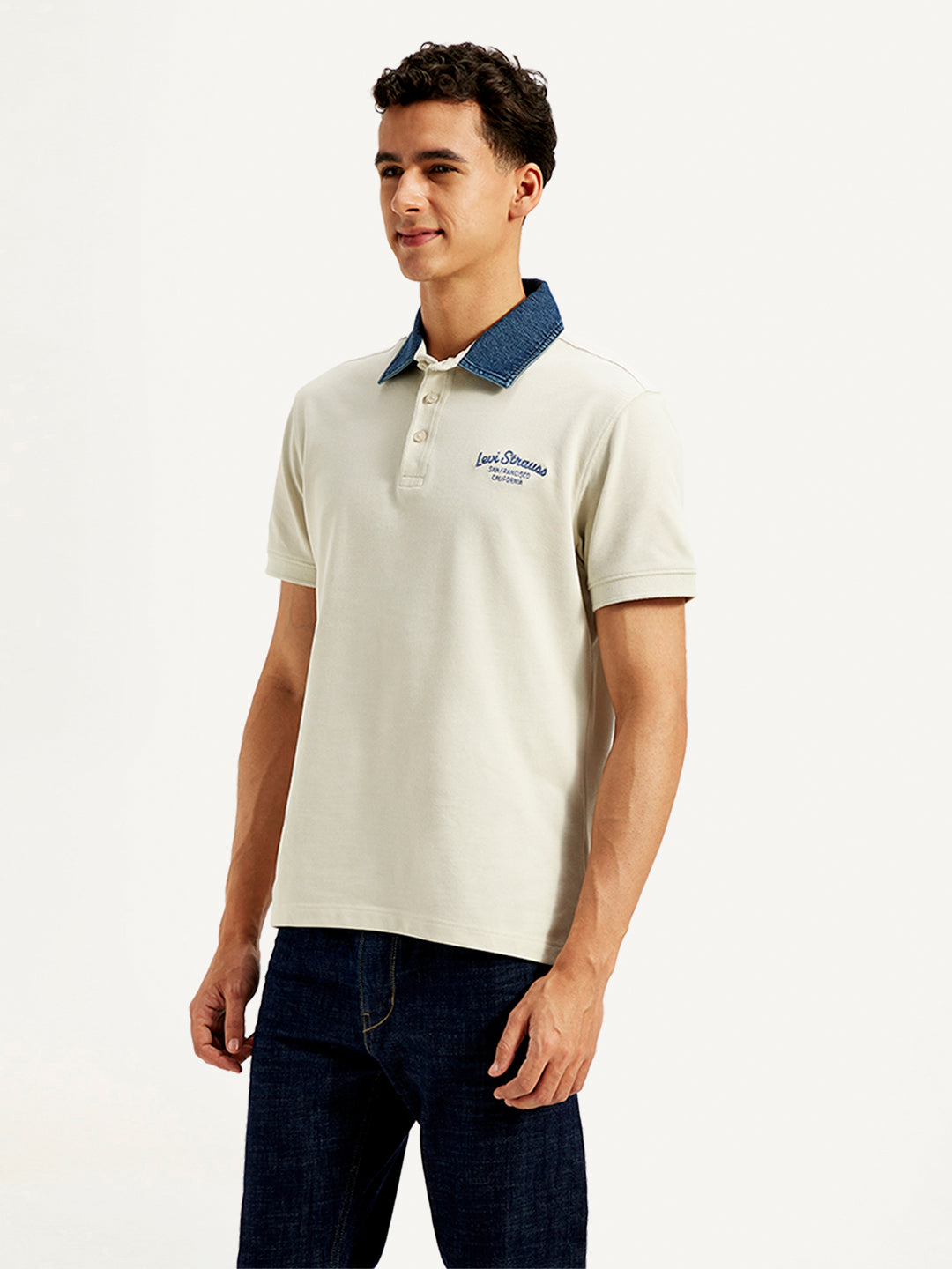 Men's Typographic Print Slim Fit Polo T-Shirt - 20 View