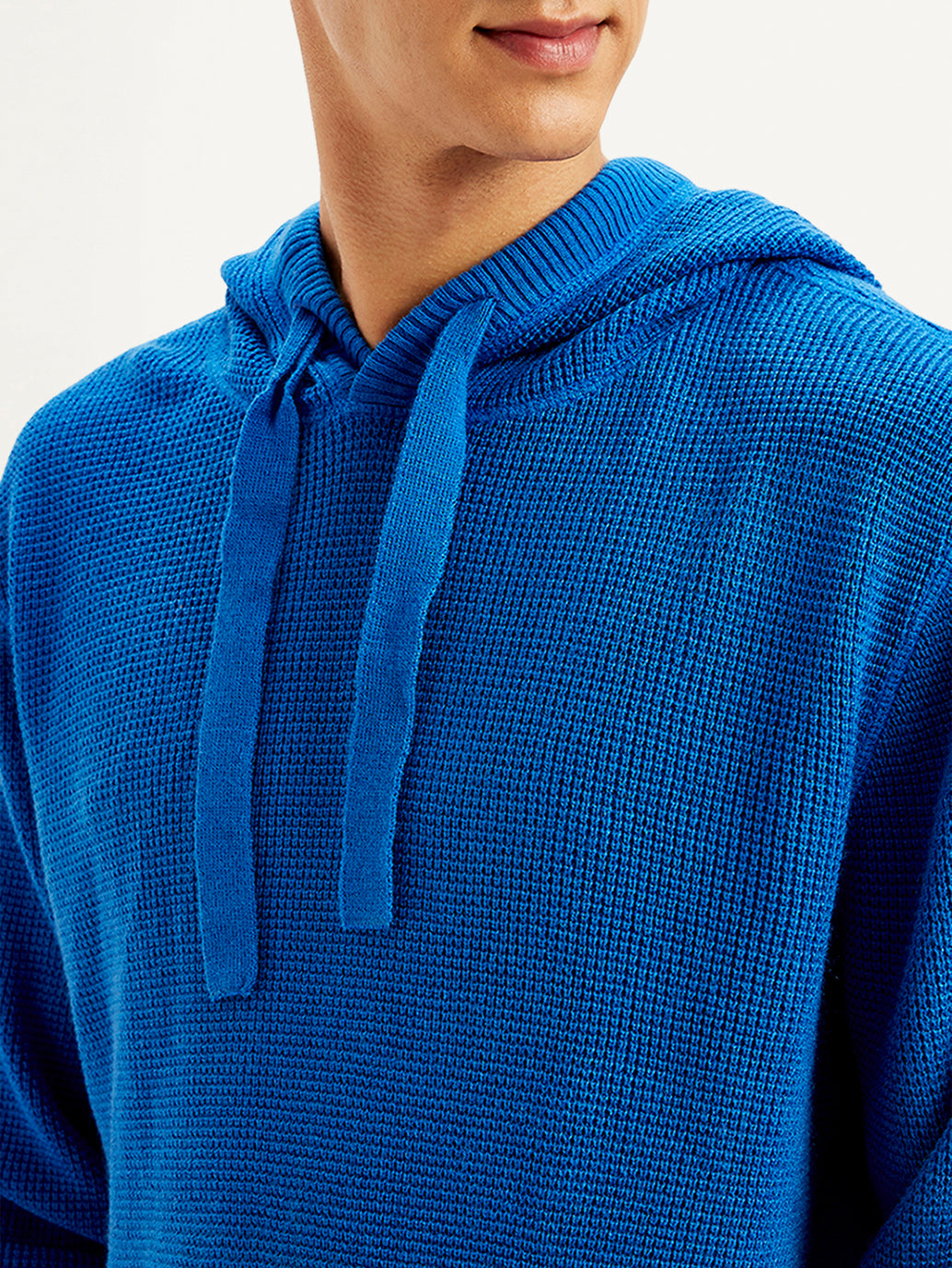 Men's Solid Blue Hooded Sweatshirt - fdde52f5-b1f3-4a3d-b4b9-a69564355a17 View