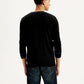Men's Solid Black Crew Neck Sweater - Back View