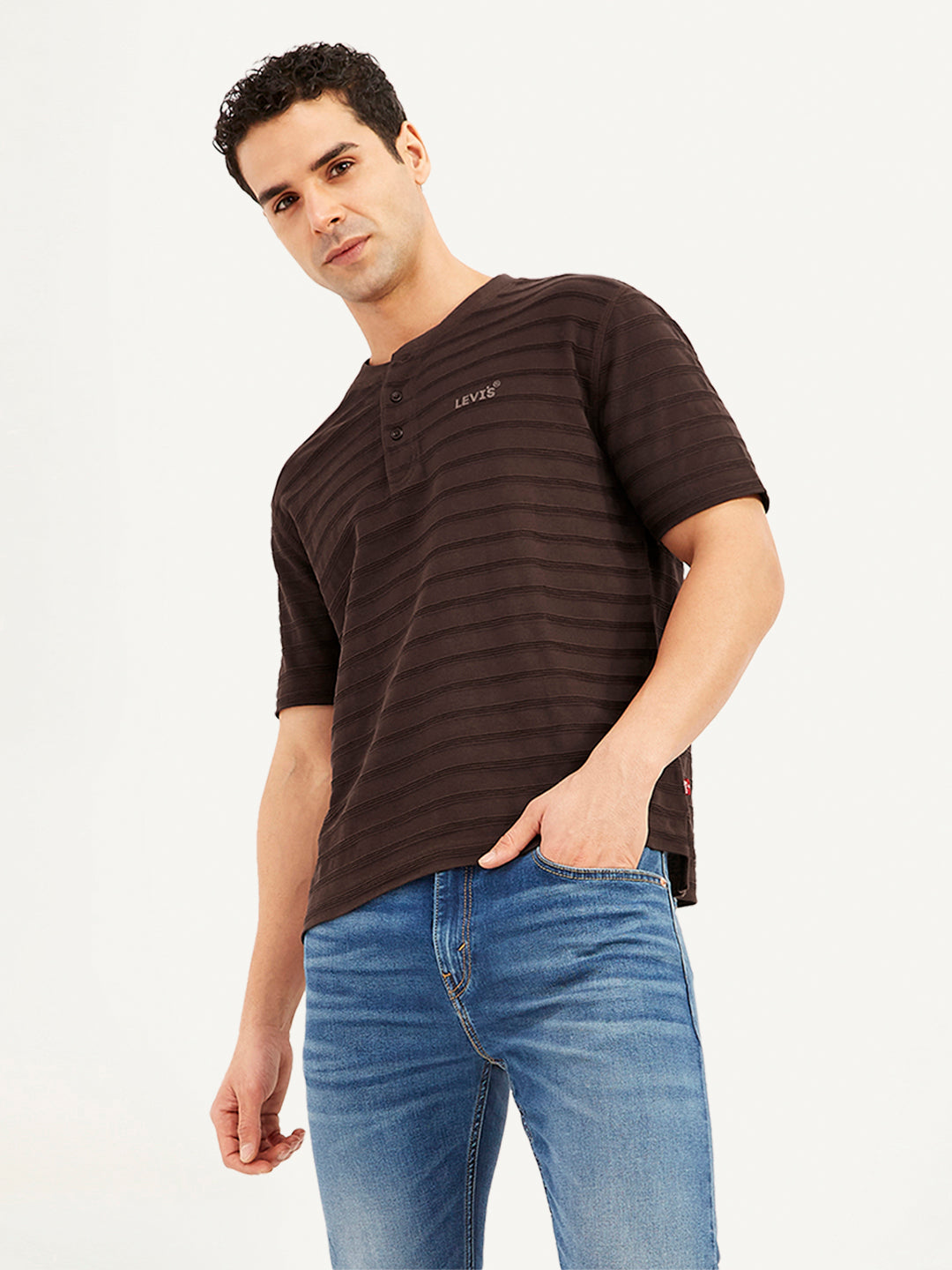 Men's Textured Slim Fit T-Shirt - Styleshot View