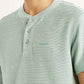 Men's Self Design Green Slim Fit T-Shirt - Detail View