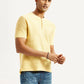 Men's Self Design Yellow Slim Fit T-shirt - Styleshot View