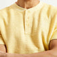 Men's Self Design Yellow Slim Fit T-shirt - Detail View