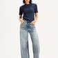 Women's Solid Greyish Blue Crew Neck Top - Styleshot View