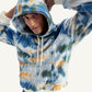 Men's Tie-Dye Light-Blue Hooded Sweatshirt - Elevated View