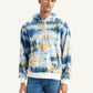 Men's Tie-Dye Light-Blue Hooded Sweatshirt - Front View