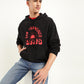 Men's Solid Black Hooded Sweatshirt - 20shot View
