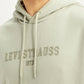 Men's Typography Beige Hooded Sweatshirt - Detail View