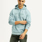 Men's Brand Logo Light Blue Hooded Sweatshirt - Styleshot View