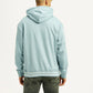 Men's Brand Logo Light Blue Hooded Sweatshirt - Back View