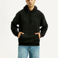 Men's Brand Logo Black Hooded Sweatshirt - Front View