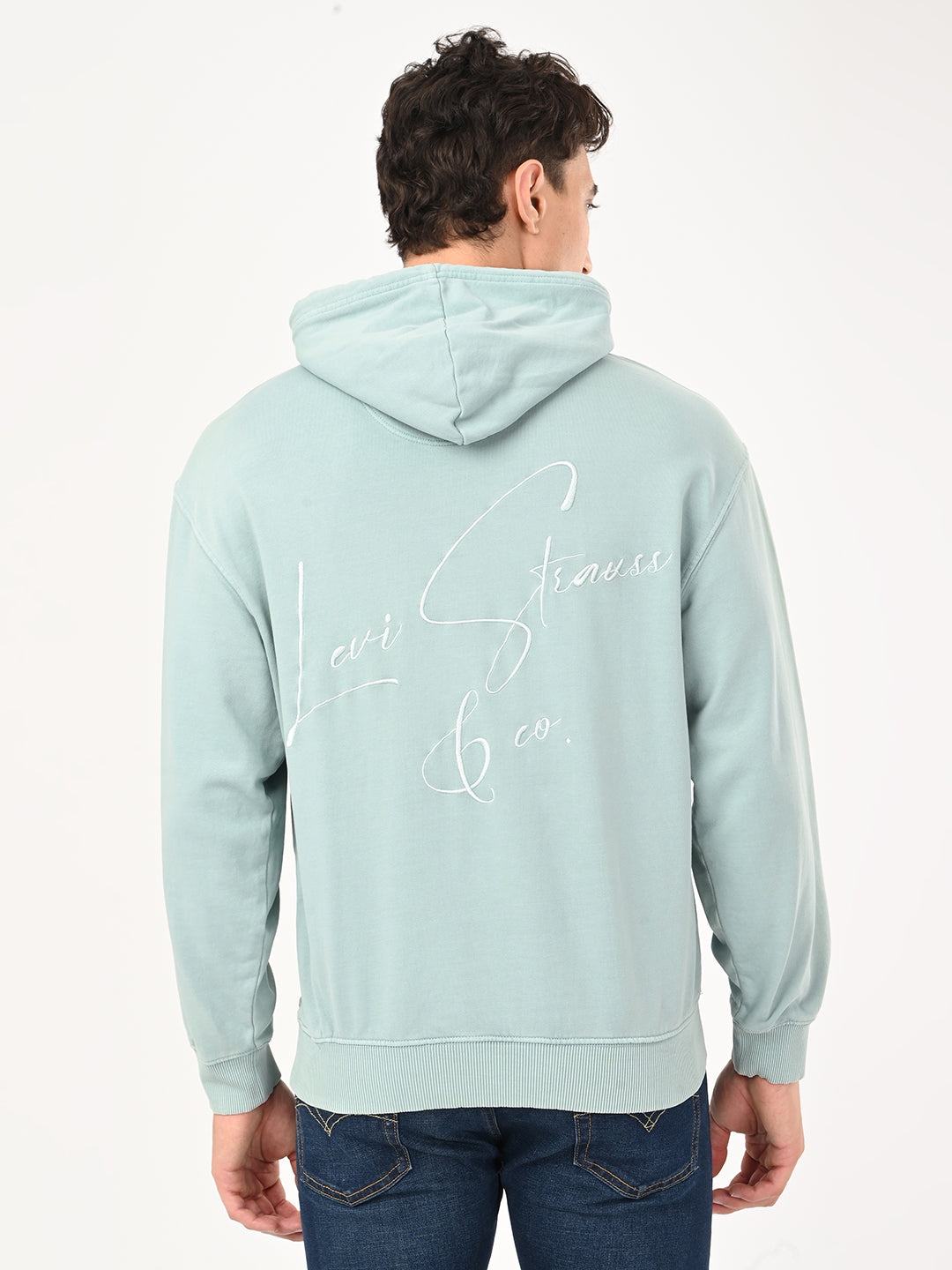 Men's Embroidered Regular Fit Overdyed Sweatshirt - bac View