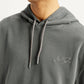 Men's Brand Logo Grey Hooded Sweatshirt - Detail View