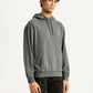 Men's Brand Logo Grey Hooded Sweatshirt - Side View