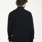 Men's Striped Navy High Neck Sweater - Back View