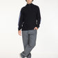 Men's Striped Navy High Neck Sweater - 6 View