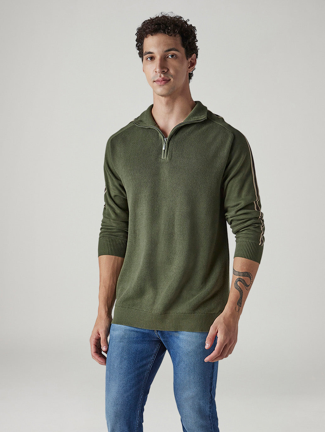 Men's Solid Regular Fit Jersey Sweater