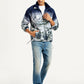 Men's Printed Grey Collar Neck Sweatshirt - Styleshot View