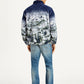 Men's Printed Grey Collar Neck Sweatshirt - Back View