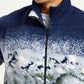 Men's Printed Grey Collar Neck Sweatshirt - Detail View