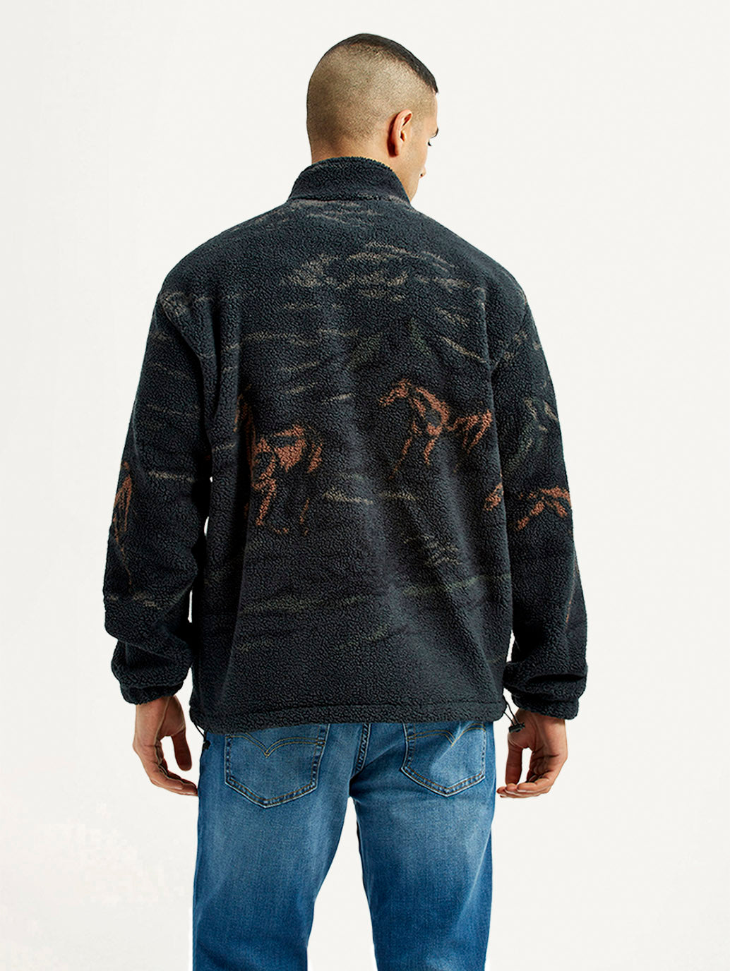 Men's Graphic Loose Fit Sweatshirt - Back View
