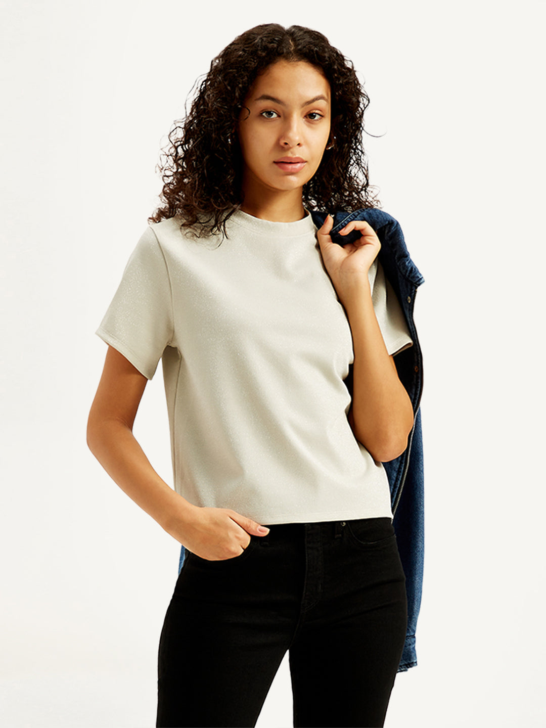 Women's Solid Regular Fit T-Shirt - Styleshot View