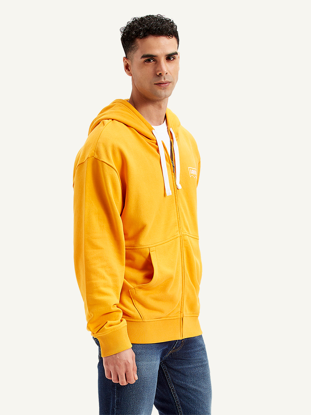 Men's Solid Mustard Hooded Sweatshirt - 20 View