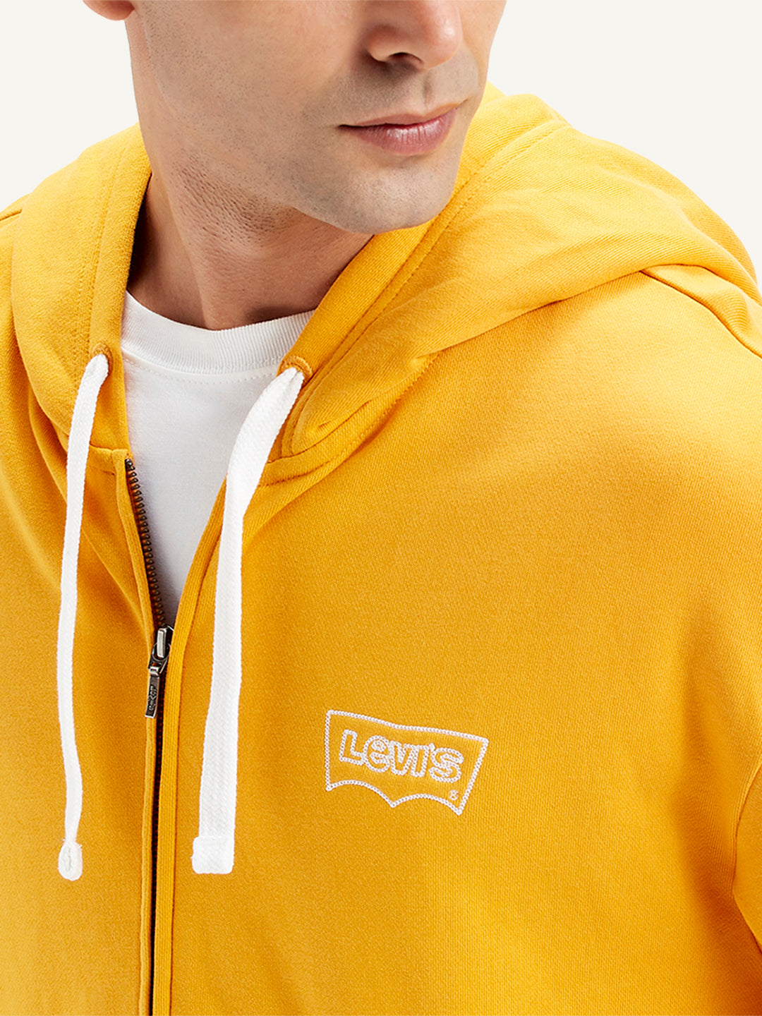 Men's Solid Mustard Hooded Sweatshirt - 20 View