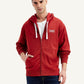 Men's Solid Red Hooded Sweatshirt - 20 View