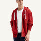 Men's Solid Red Hooded Sweatshirt - 20e53617-812c-4320-b6b1-cf72f9deca4f View