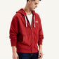 Men's Solid Red Hooded Sweatshirt - 20 View