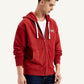 Men's Solid Red Hooded Sweatshirt - 67fdcdf1-f7a5-420c-af5e-de6ac0c0dbfb View