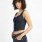 Women's Solid Blue Corset Top - a48509c2-bcd0-42c8-82f6-1918e72cf733 View