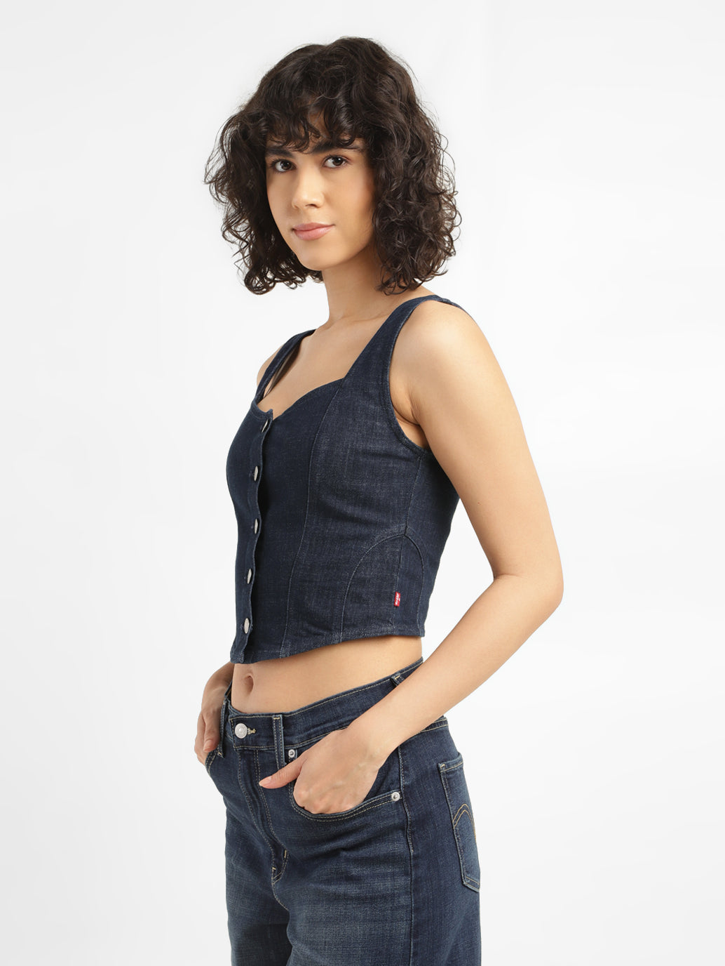 Women's Solid Blue Corset Top - a48509c2-bcd0-42c8-82f6-1918e72cf733 View