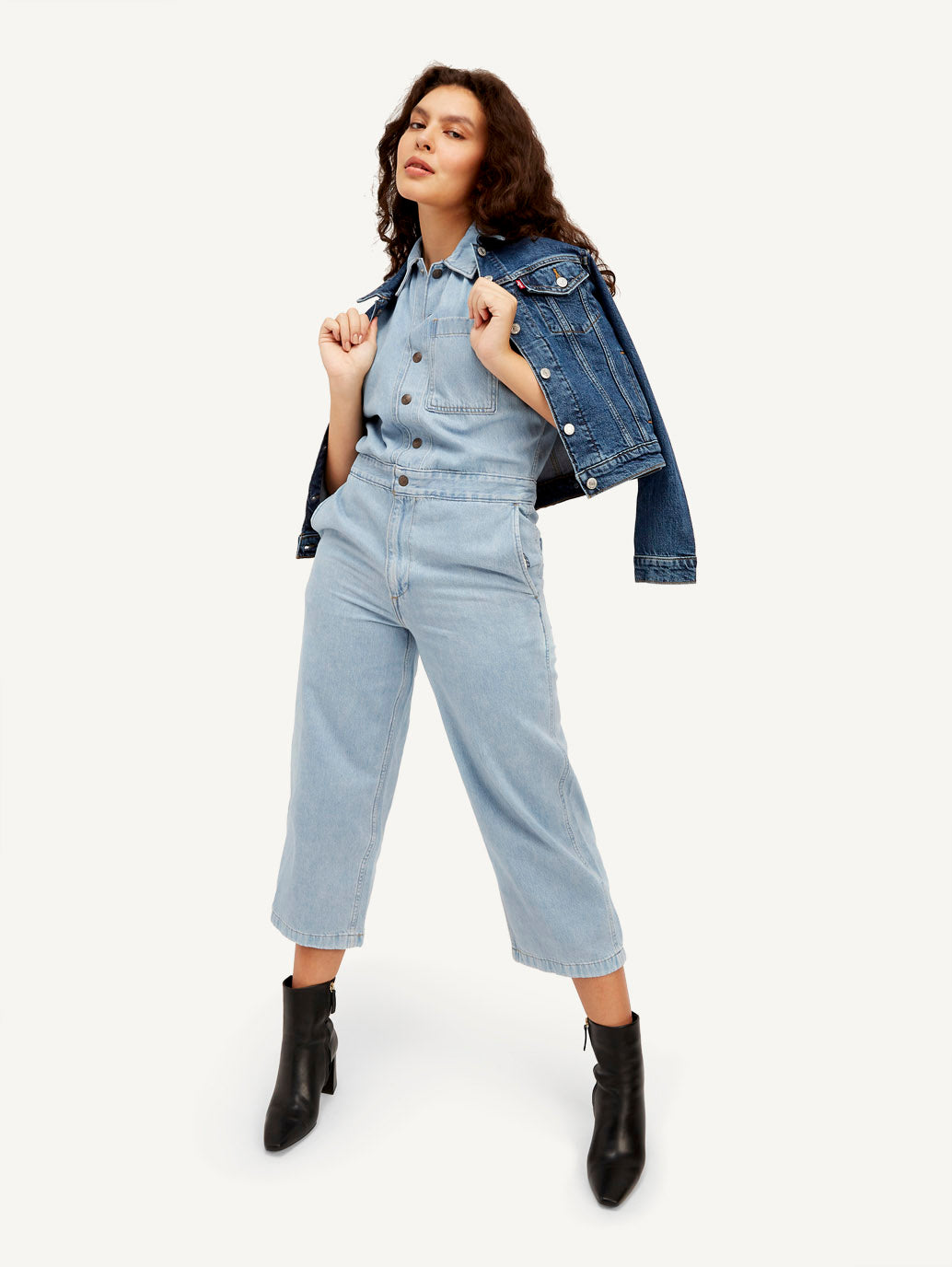 Women's Light Blue Solid Jumpsuit