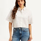 Women's Textured Spread Collar Shirt - Styleshot View