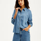 Women's Solid Regular Fit Denim Shirt - Styleshot View