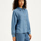 Women's Solid Regular Fit Denim Shirt - Side View