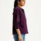 Women's Solid Relaxed Fit Denim Shirt - Side View