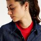Women's Solid Regular Fit Denim Shirt - Detail View