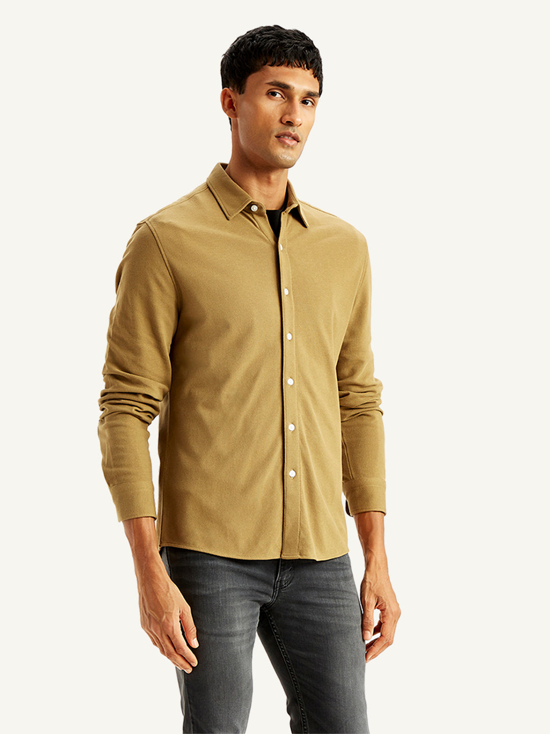 Men's Solid Slim Fit Shirt - Side View