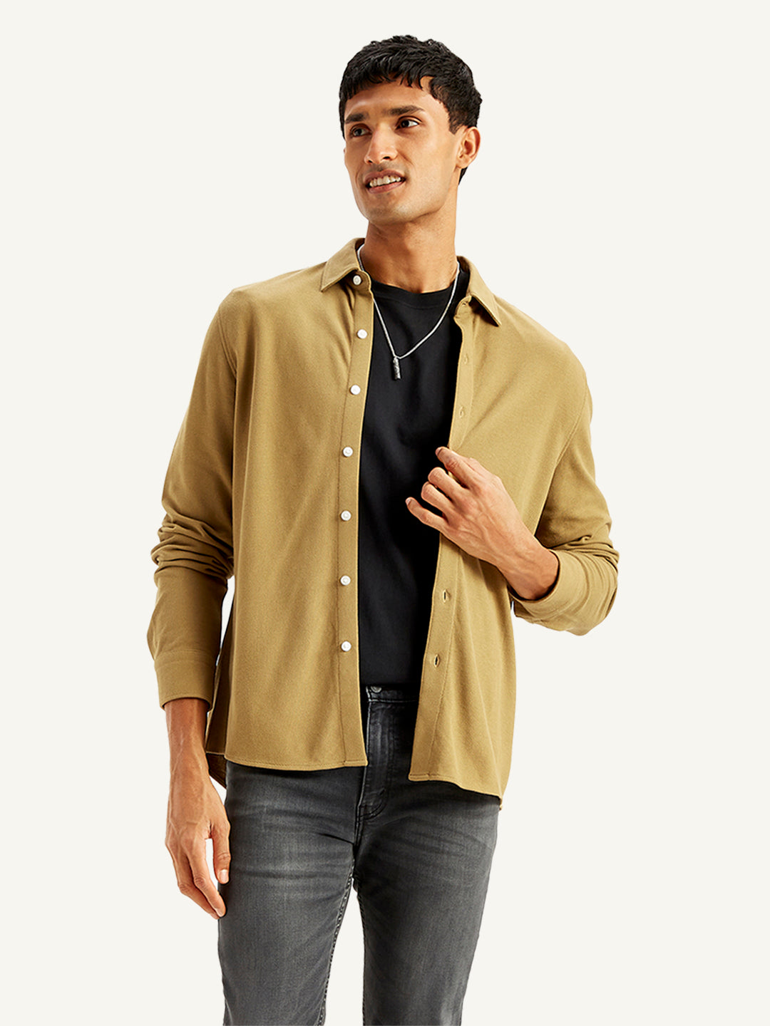Men's Solid Slim Fit Shirt - Styleshot View