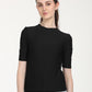 Women's Solid Black Round Neck Sweater - Front View