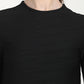 Women's Solid Black Round Neck Sweater - Detail View