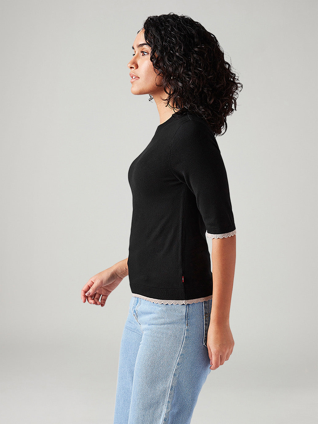 Women's Solid Slim Fit Top - Side View